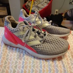 Adidas Gray and Pink Running Shoes